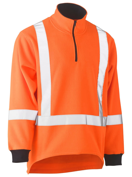 X TAPED TTMC HI VIS POLAR FLEECE 1/4 ZIP PULLOVER BK6249XT